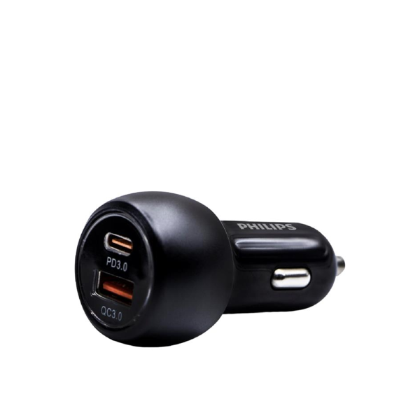 Tẩu sạc Philips DLP2552 Max 38W 1PD+1QC dùng trên ô tô