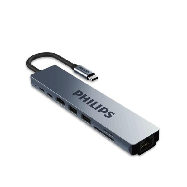 Hub Philips SWV6118G 8in1 USB-C to HDMI+USB+PD+RJ45+SD+TF
