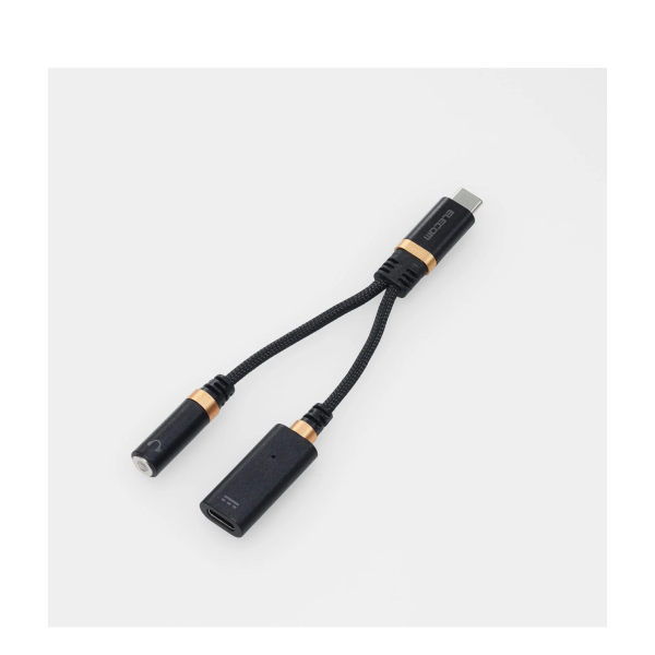 Cổng chuyển đổi Audio Elecom MPA-C35DS | Type-C to Type-C + Jack 3.5mm, Hỗ trợ DAC, PD27W